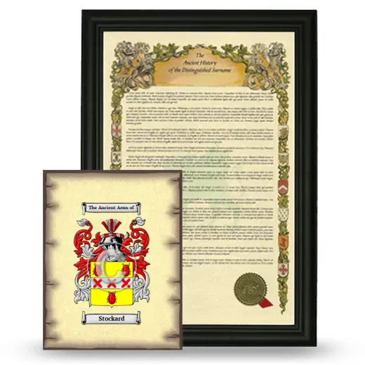Stockard Framed History and Coat of Arms Print - Black