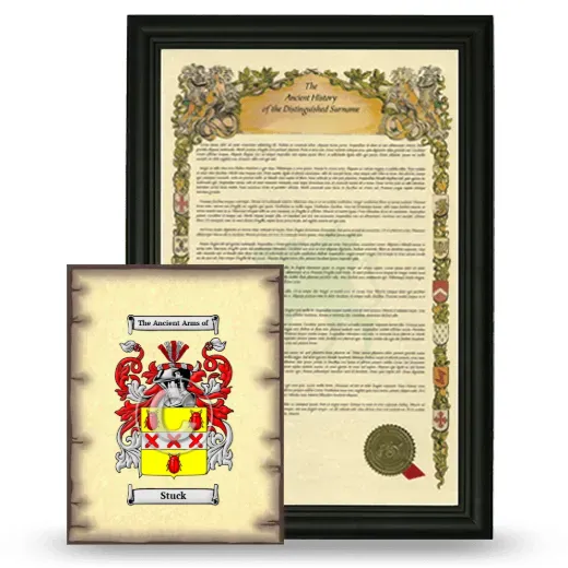Stuck Framed History and Coat of Arms Print - Black