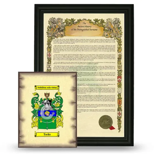 Tacks Framed History and Coat of Arms Print - Black
