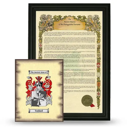 Taylord Framed History and Coat of Arms Print - Black