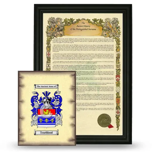 Trueblood Framed History and Coat of Arms Print - Black