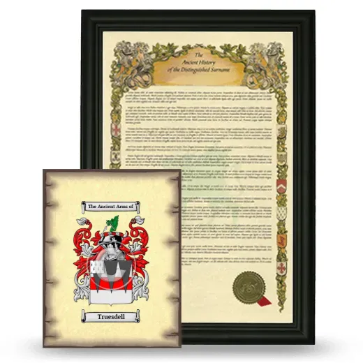 Truesdell Framed History and Coat of Arms Print - Black