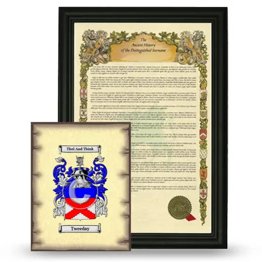 Tweeday Framed History and Coat of Arms Print - Black