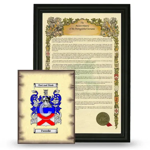 Tweedie Framed History and Coat of Arms Print - Black