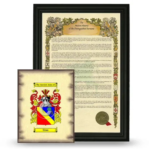 Urso Framed History and Coat of Arms Print - Black