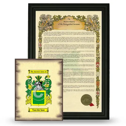 Van'der'laar Framed History and Coat of Arms Print - Black