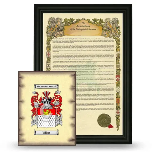 Villars Framed History and Coat of Arms Print - Black