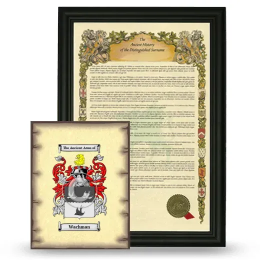 Wachman Framed History and Coat of Arms Print - Black