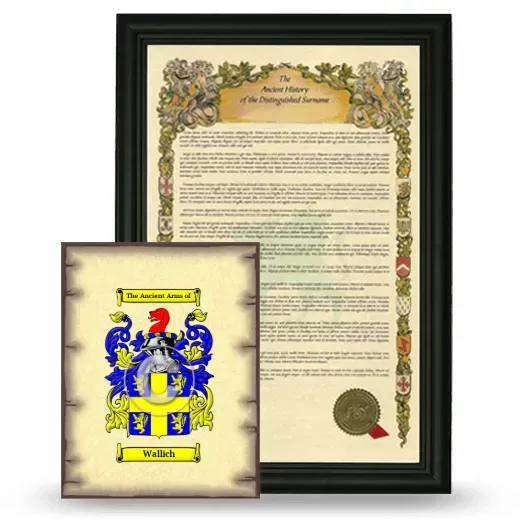 Wallich Framed History and Coat of Arms Print - Black