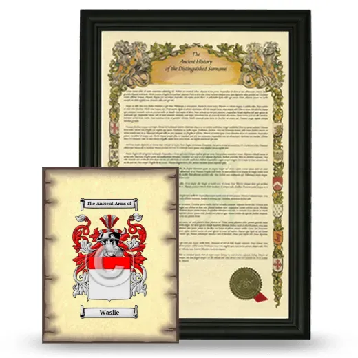 Waslie Framed History and Coat of Arms Print - Black