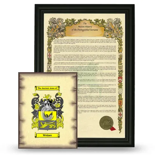 Weiner Framed History and Coat of Arms Print - Black