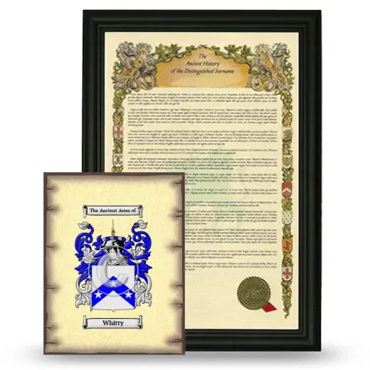 Whitty Framed History and Coat of Arms Print - Black