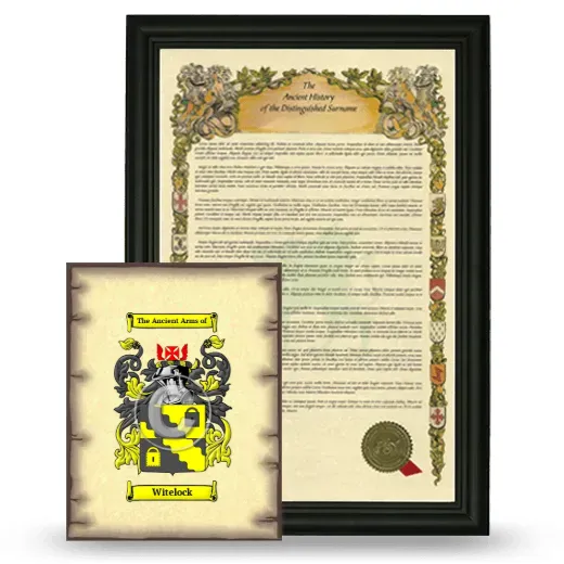 Witelock Framed History and Coat of Arms Print - Black
