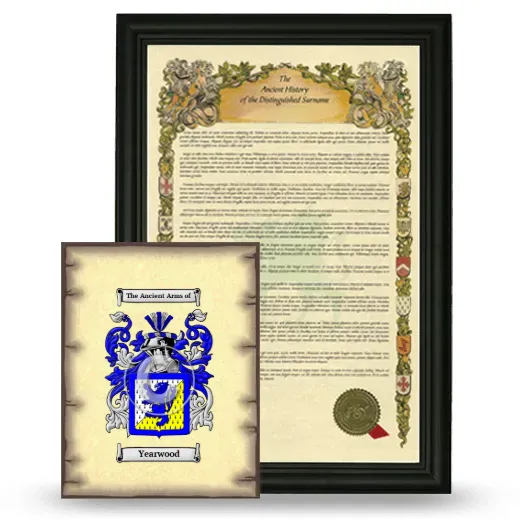 Yearwood Framed History and Coat of Arms Print - Black