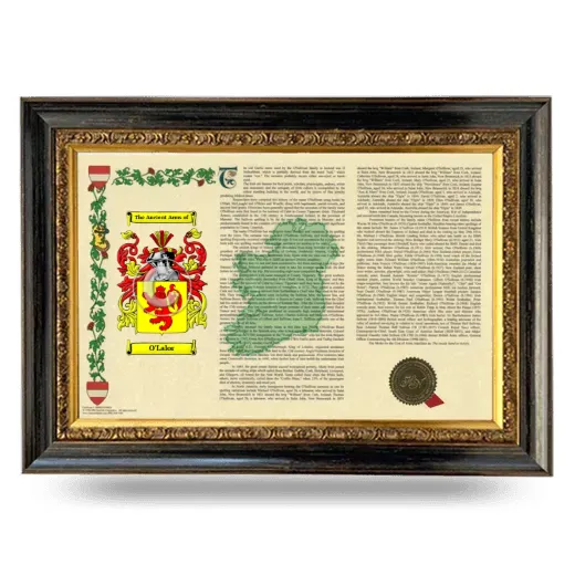 O'Lalor Armorial Landscape Framed - Heirloom