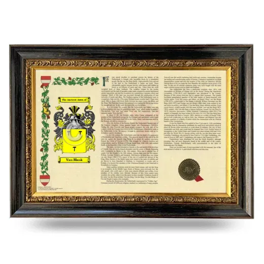 Van Blank Armorial Landscape Framed - Heirloom