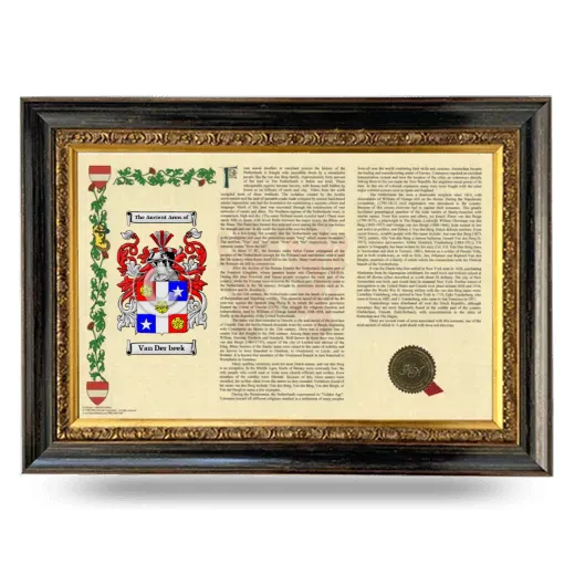 Van Der beek Armorial Landscape Framed - Heirloom