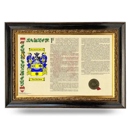 Van Der leen Armorial Landscape Framed - Heirloom