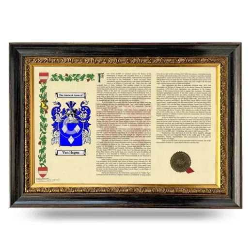 Van Hagen Armorial Landscape Framed - Heirloom
