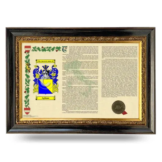 Aglione Armorial Landscape Framed - Heirloom