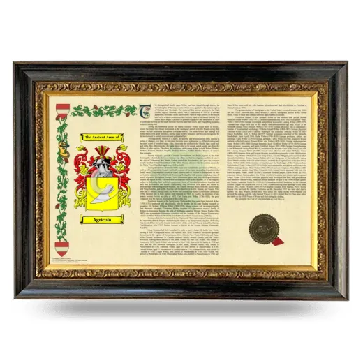 Agricola Armorial Landscape Framed - Heirloom