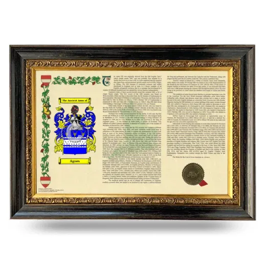 Agues Armorial Landscape Framed - Heirloom