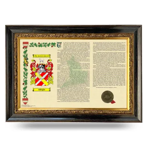 Allright Armorial Landscape Framed - Heirloom