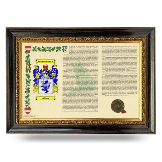 Allyon Armorial Landscape Framed - Heirloom