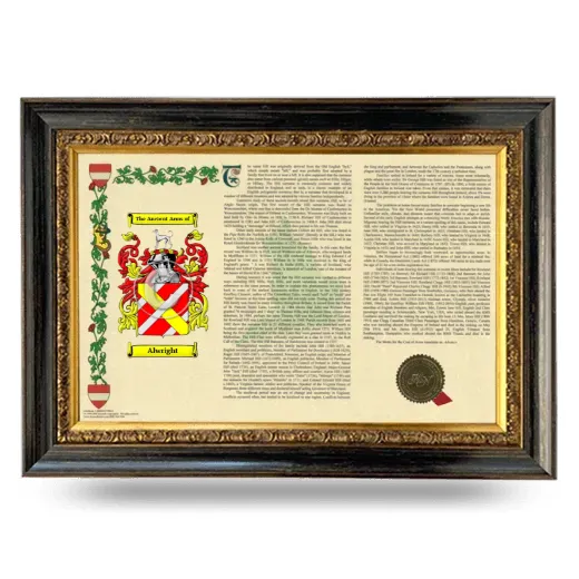 Alwright Armorial Landscape Framed - Heirloom