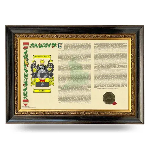Amblie Armorial Landscape Framed - Heirloom