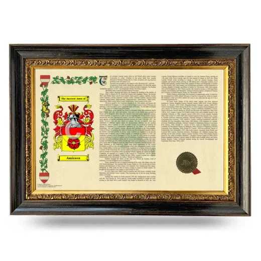 Amiraux Armorial Landscape Framed - Heirloom