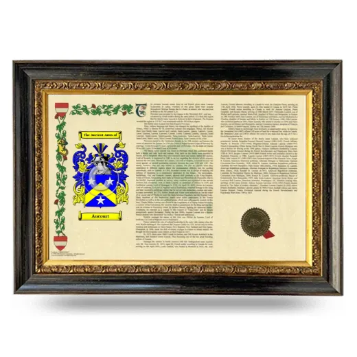 Aucourt Armorial Landscape Framed - Heirloom
