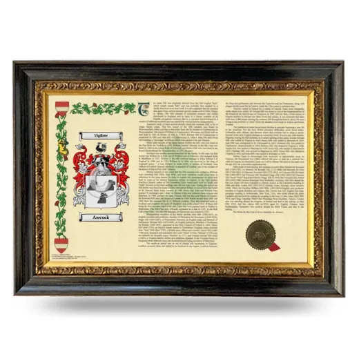 Awcock Armorial Landscape Framed - Heirloom