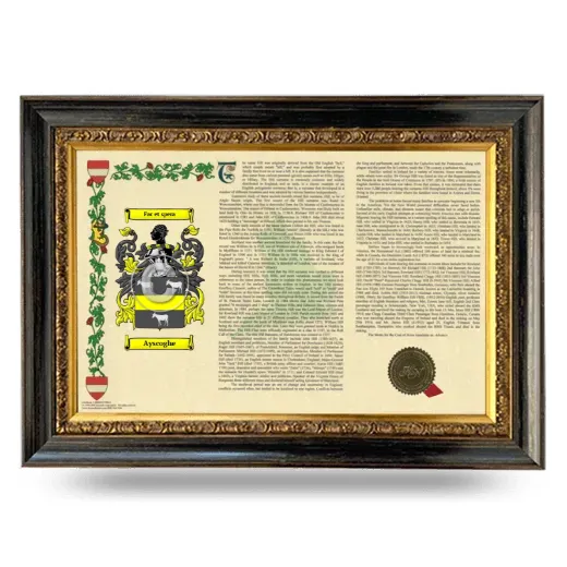 Ayscoghe Armorial Landscape Framed - Heirloom