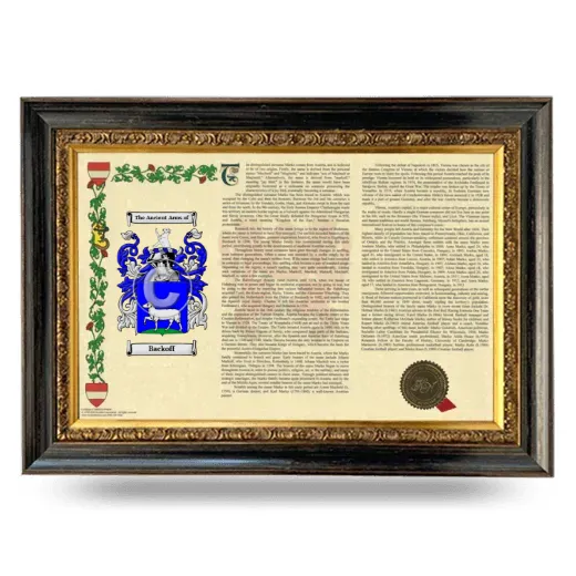 Backoff Armorial Landscape Framed - Heirloom