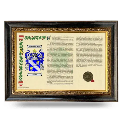 Bailet Armorial Landscape Framed - Heirloom