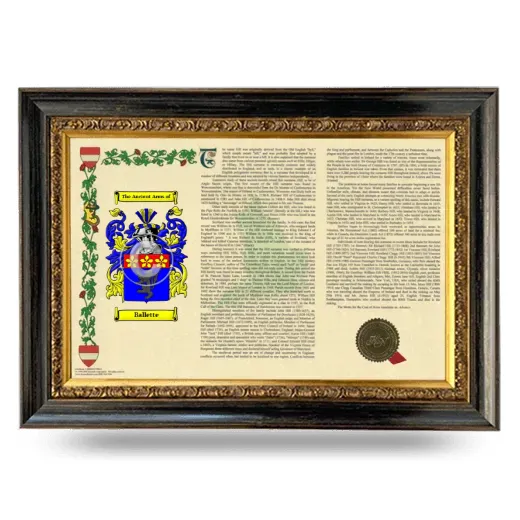 Ballette Armorial Landscape Framed - Heirloom