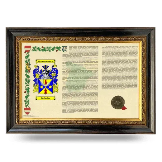 Barbadas Armorial Landscape Framed - Heirloom