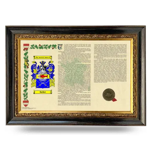 Barbot Armorial Landscape Framed - Heirloom