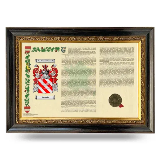 Barrele Armorial Landscape Framed - Heirloom