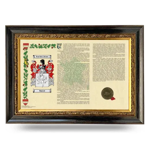 Barrot Armorial Landscape Framed - Heirloom