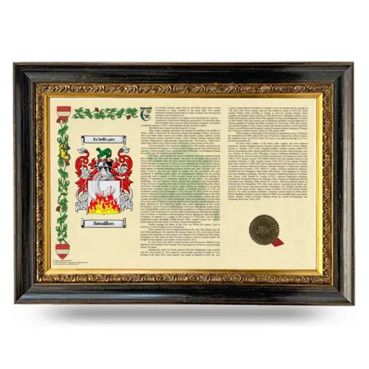 Bataillon Armorial Landscape Framed - Heirloom