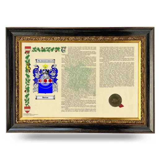 Baton Armorial Landscape Framed - Heirloom