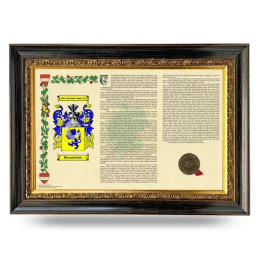 Baumeister Armorial Landscape Framed - Heirloom