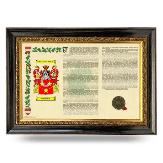 Baurddes Armorial Landscape Framed - Heirloom