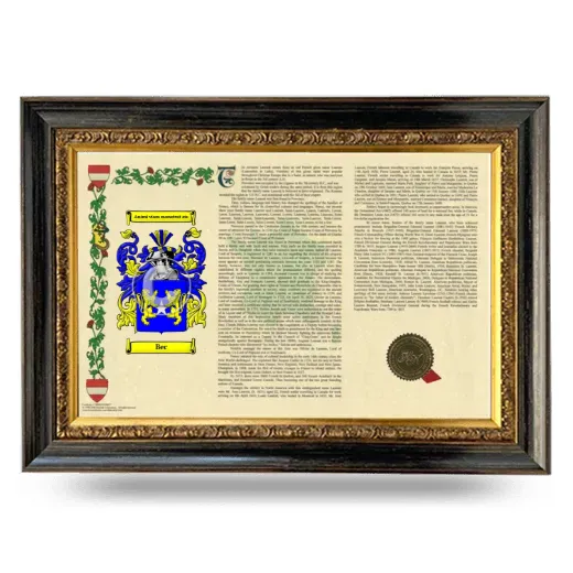 Bec Armorial Landscape Framed - Heirloom