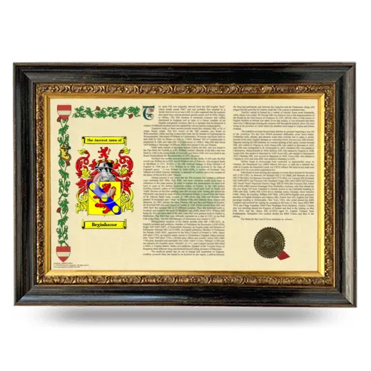 Beginhame Armorial Landscape Framed - Heirloom