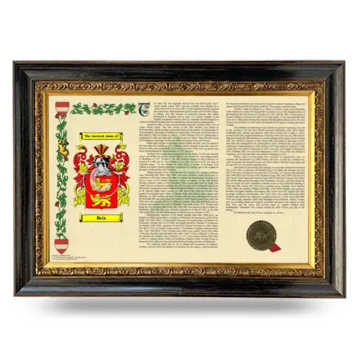 Beix Armorial Landscape Framed - Heirloom