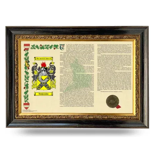 Benjamins Armorial Landscape Framed - Heirloom