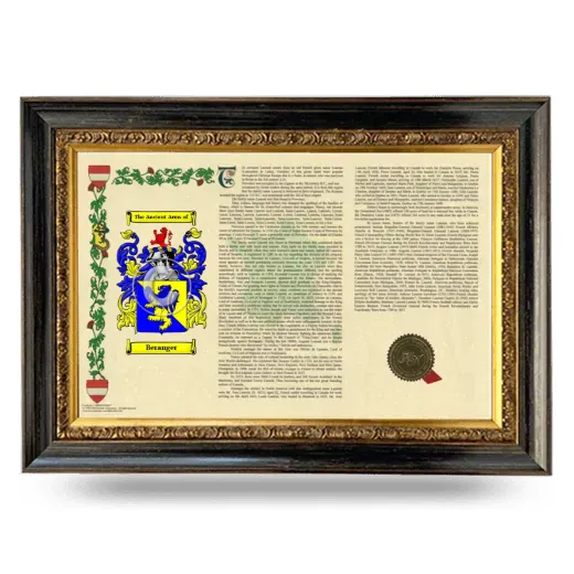 Beranger Armorial Landscape Framed - Heirloom